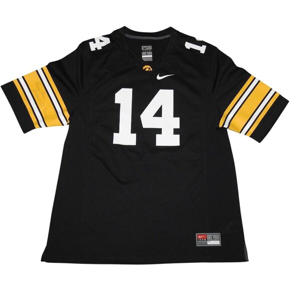 Nike NCAA Iowa Hawkeyes Football #14 Jersey Men's Large Kirk Ferentz Auto - Picture 1 of 7